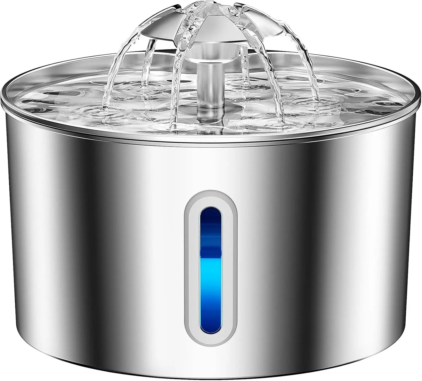 Stainless Steel Cat Water Fountain - 74Oz/2.2L Automatic Silent Pet Water Dispenser for Indoor Use with 3 Filters & 3 Sponges