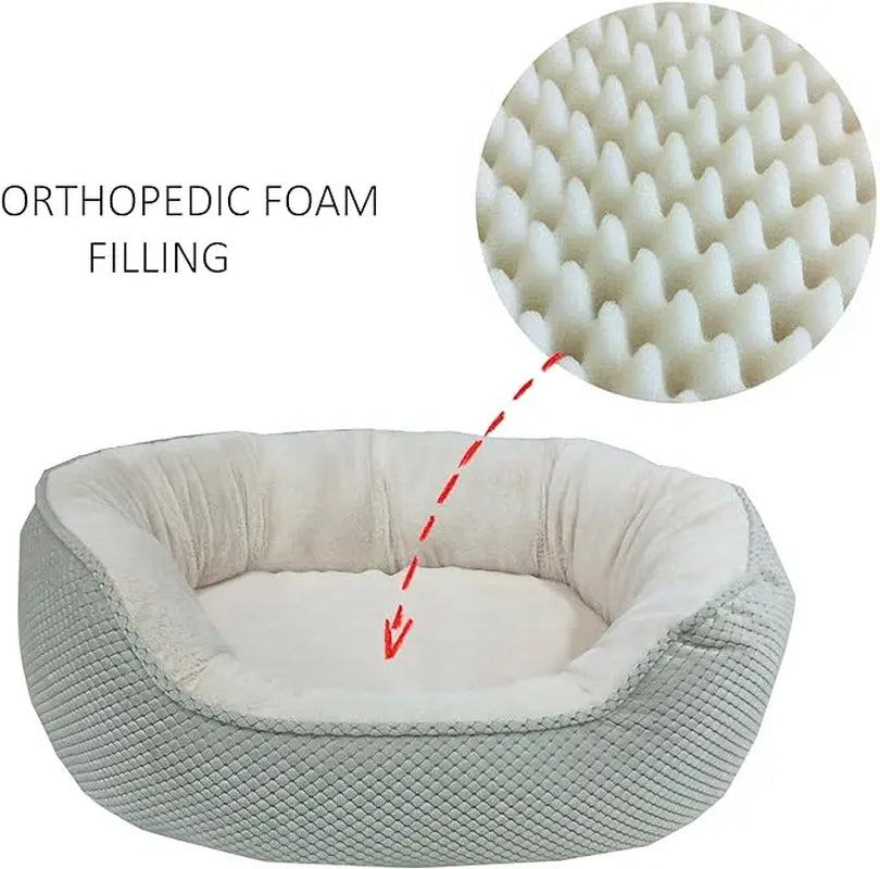 Loyalpaws Medium Orthopedic Memory Foam Pet Bed for Cats and Dogs, Washable with Non-Slip Base