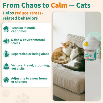 PAWITH 60-Day Cat Calming Diffuser with Pheromones for Stress Relief, Urine Marking, Aggression, and Excessive Vocalization - Includes 60-Day Refill