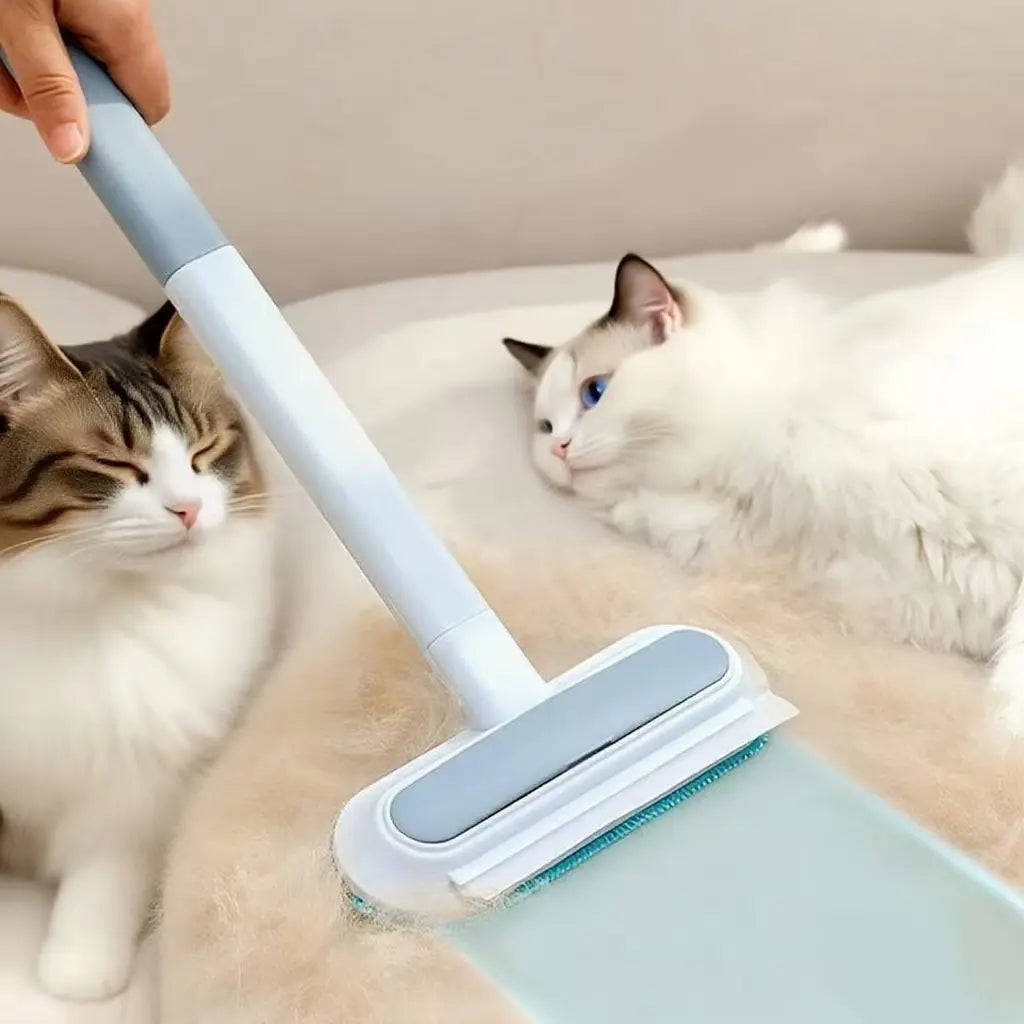 Reusable Pet Hair Removal Brush – Versatile Lint Cleaner for Dogs and Cats, Extended Handle, Washable Grooming Tool for Furniture, Clothing, Bedding, Sofas, Carpets, and Window Screens