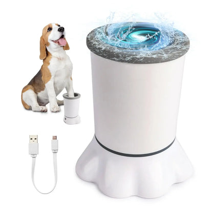 ALL for PAWS Automatic Dog Paw Cleaner - Electric Portable Paw Washer with Silicone Brush, Two Speed Settings, and Suction Cup Base