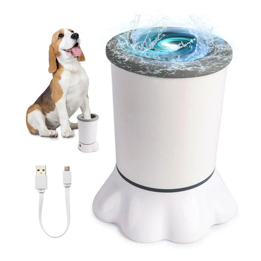 ALL for PAWS Automatic Dog Paw Cleaner - Electric Portable Paw Washer with Silicone Brush, Two Speed Settings, and Suction Cup Base