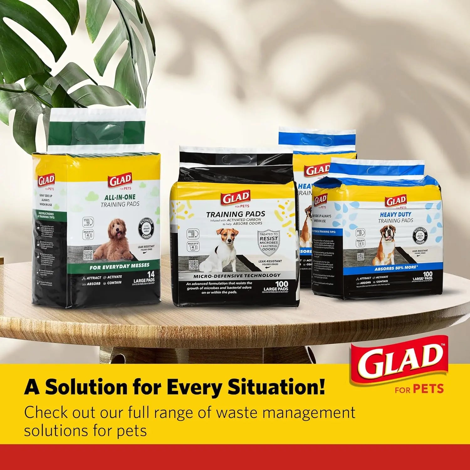 Glad for Pets Charcoal All-In-One Puppy Training Pads - Instant Urine Absorption and Neutralization - 14 Count
