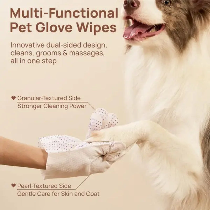 20-Count Pet Wipes Gloves – Rinse-Free, Convenient Hygiene Solution for Dogs and Cats, Safe and Gentle Formula