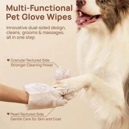 20-Count Pet Wipes Gloves – Rinse-Free, Convenient Hygiene Solution for Dogs and Cats, Safe and Gentle Formula
