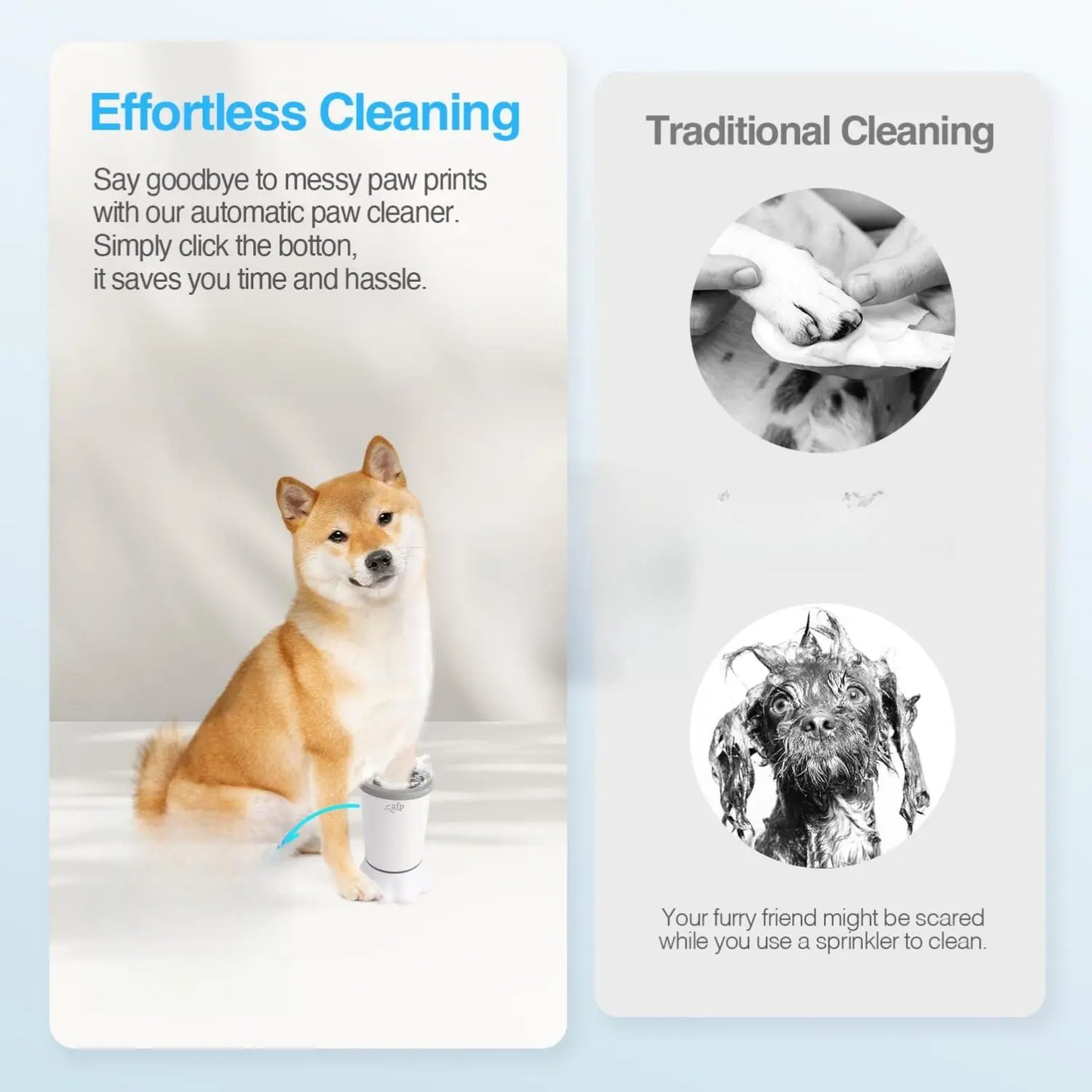 ALL for PAWS Automatic Dog Paw Cleaner - Electric Portable Paw Washer with Silicone Brush, Two Speed Settings, and Suction Cup Base