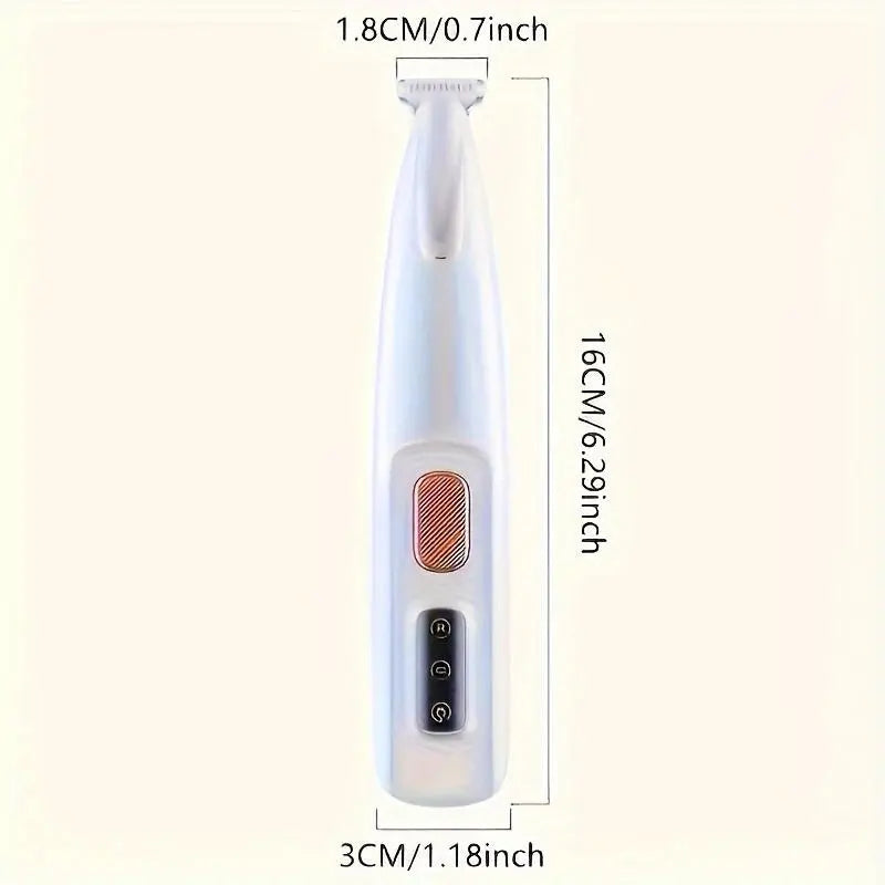 Rechargeable Pet Hair Trimmer Kit - Cordless and Quiet Grooming Clippers for Dogs and Cats with LED Light, Waterproof Design, and Low Noise Operation