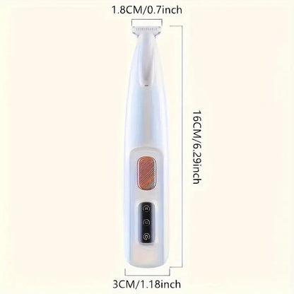 Rechargeable Pet Hair Trimmer Kit - Cordless and Quiet Grooming Clippers for Dogs and Cats with LED Light, Waterproof Design, and Low Noise Operation