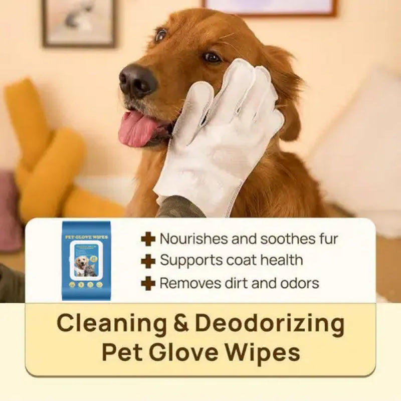 20-Count Pet Wipes Gloves – Rinse-Free, Convenient Hygiene Solution for Dogs and Cats, Safe and Gentle Formula