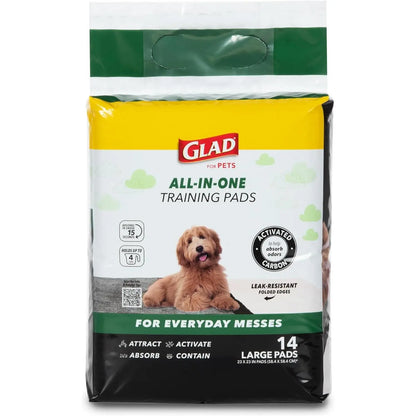Glad for Pets Charcoal All-In-One Puppy Training Pads - Instant Urine Absorption and Neutralization - 14 Count