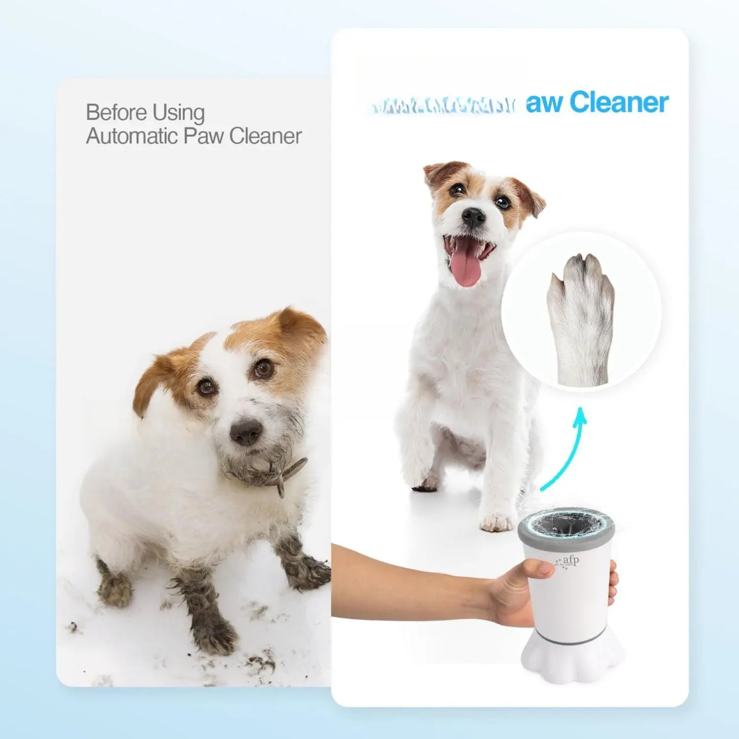 ALL for PAWS Automatic Dog Paw Cleaner - Electric Portable Paw Washer with Silicone Brush, Two Speed Settings, and Suction Cup Base