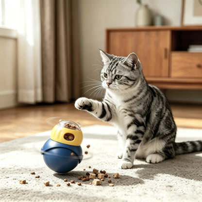 Cat and Small Dog Puzzle Food Dispensing Ball - Interactive Slow Feeder Toy for Boredom Relief and Enrichment