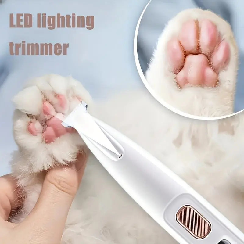 Rechargeable Pet Hair Trimmer Kit - Cordless and Quiet Grooming Clippers for Dogs and Cats with LED Light, Waterproof Design, and Low Noise Operation